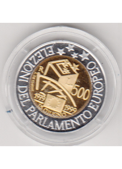 1999 Lire 500 Conservazione Fondo Specchjo Parlamento Europeo Italia